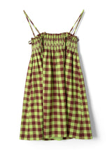 LILO MINI DRESS - CHOC AVO GINGHAM