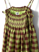 LILO MINI DRESS - CHOC AVO GINGHAM