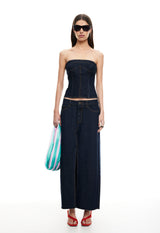 SWEETNESS STRAPLESS TOP - INDIGO