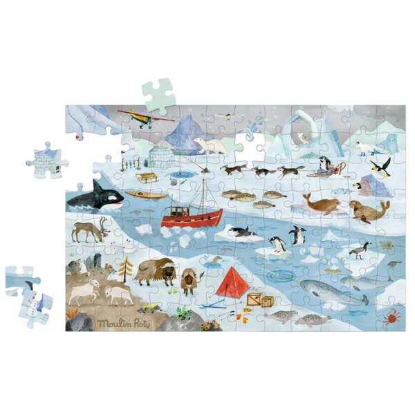 Le Jardin children Nature Discovery puzzle (96pcs) arctic plants and animals