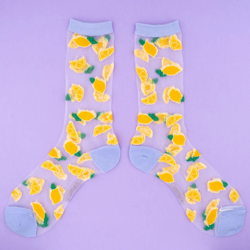Lemon Sheer Socks