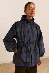 Liu Raincoat - Navy Check