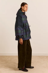 Liu Raincoat - Navy Check