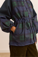 Liu Raincoat - Navy Check