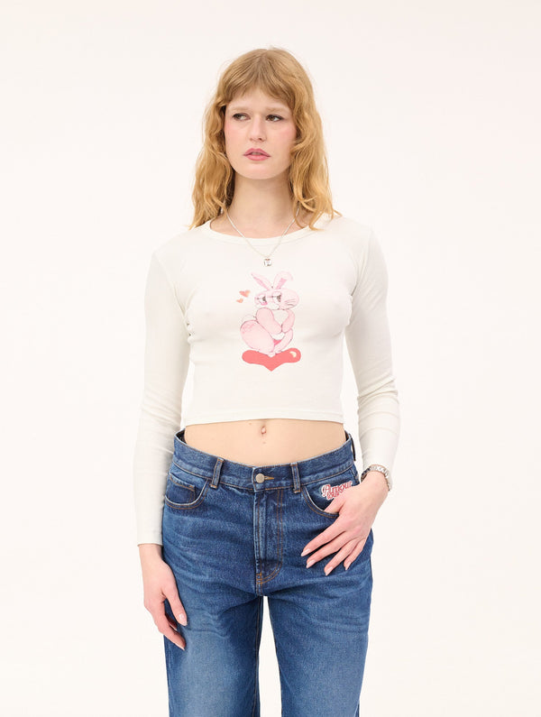 Love Bunny LS T-shirt : Off-White
