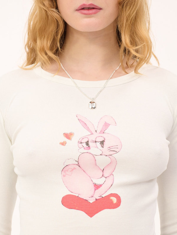 Love Bunny LS T-shirt : Off-White