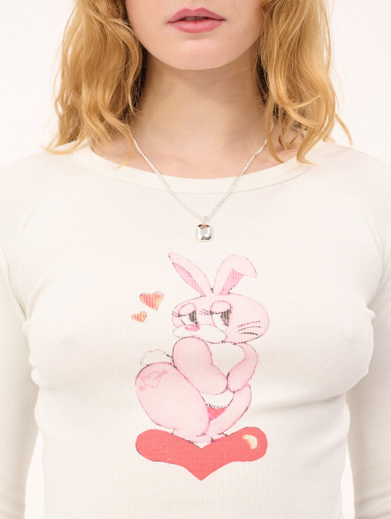 Love Bunny LS T-shirt : Off-White
