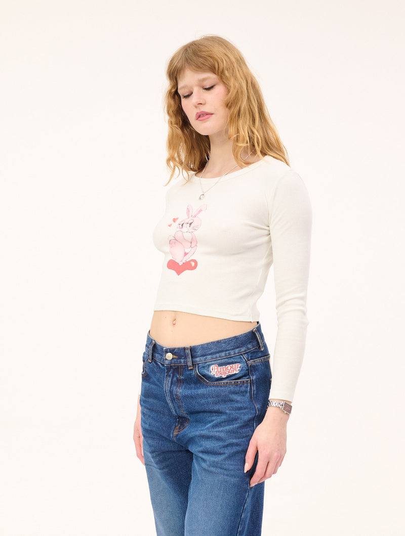 Love Bunny LS T-shirt : Off-White