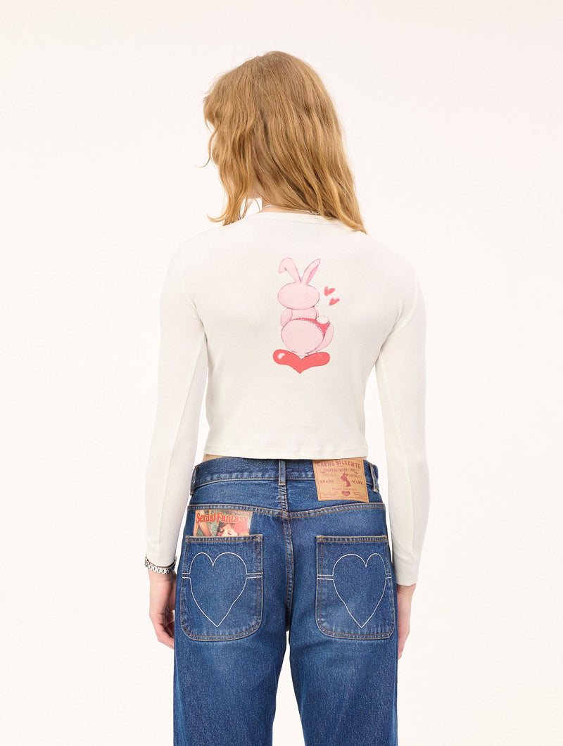 Love Bunny LS T-shirt : Off-White