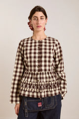 MADISON BLOUSE - BUTTER GINGHAM