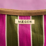 Maegen Pouch - Brown Binding - Olive/Pink Stripe