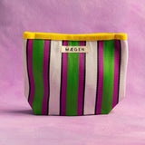 Maegen Pouch - Yellow Binding - Pink/Green Stripe