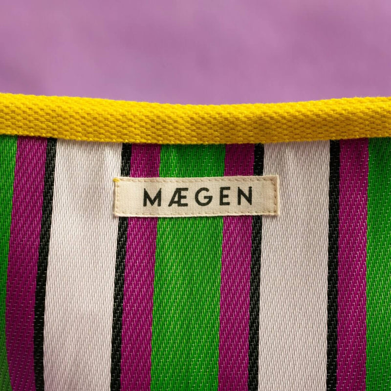 Maegen Pouch - Yellow Binding - Pink/Green Stripe