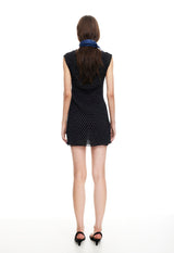 MARINER MINI DRESS - NOIR POLKA