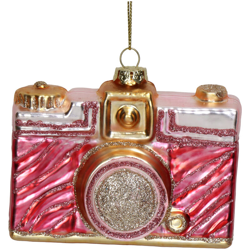 KERSTEN Ornament Camera Zebra Pink