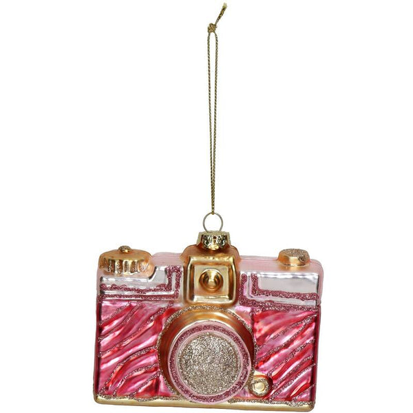 KERSTEN Ornament Camera Zebra Pink