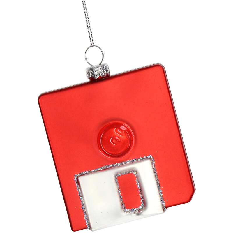 KERSTEN Ornament Floppy Disk Glass Red