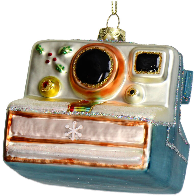 KERSTEN Ornament Polaroid Camera Glass Gold