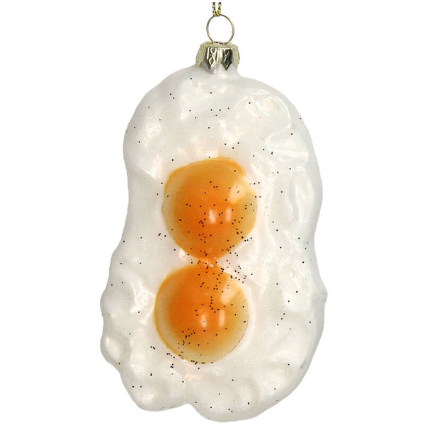 KERSTEN Ornament Eggs Sunny Side Glass White