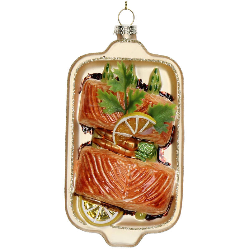KERSTEN Ornament Salmon Plate Glass Multi