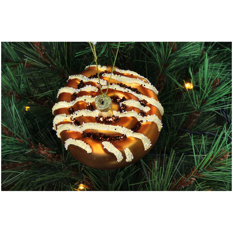 KERSTEN Ornament Cinnamon Roll Glass Brown