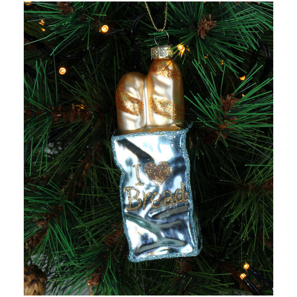 KERSTEN Ornament I Love Bread Glass Turquoise