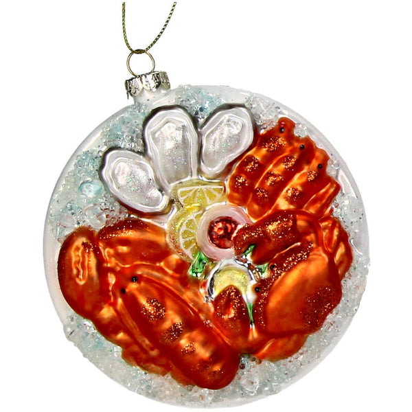 KERSTEN Ornament Lobster Plate Glass Multi