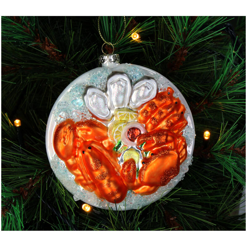 KERSTEN Ornament Lobster Plate Glass Multi