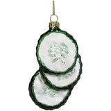KERSTEN Ornament Cucumber Slices Glass Green