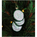 KERSTEN Ornament Cucumber Slices Glass Green