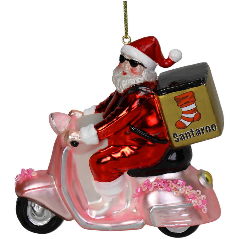 KERSTEN Ornament Delivery Santaroo Glass Multi