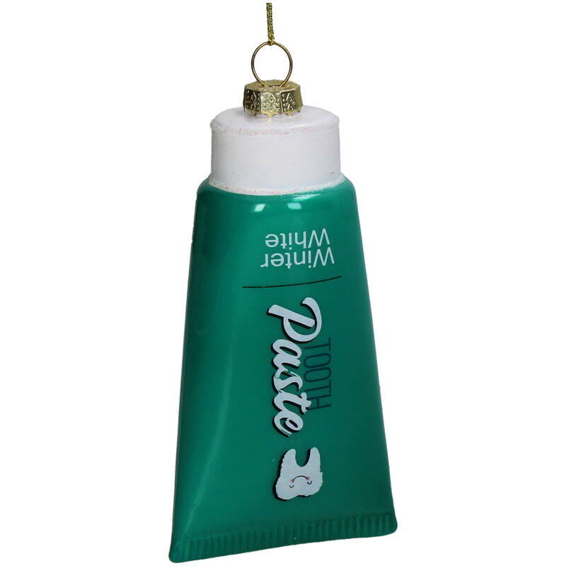 KERSTEN Ornament Toothpaste Glass Green 12cm