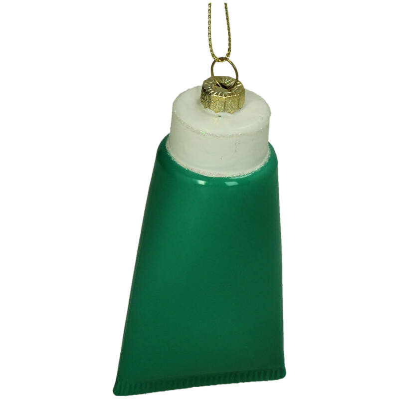 KERSTEN Ornament Toothpaste Glass Green 12cm