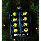 KERSTEN Ornament Happy Pills Glass Blue