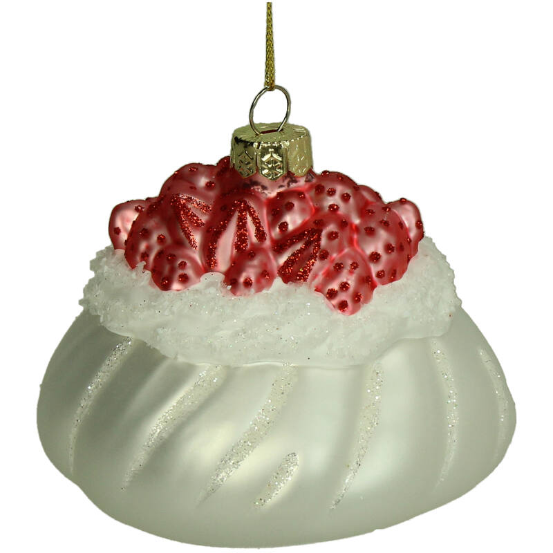 KERSTEN Ornament Strawberry Pavlova Glass Multi