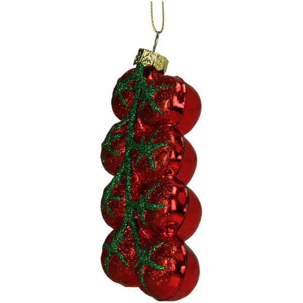 KERSTEN Ornament Cherry Tomatoes Glass Red