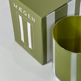 Maegen Atina Stripe Drinking Glass - Olive/White