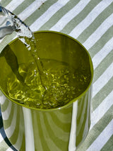 Maegen Atina Stripe Drinking Glass - Olive/White