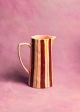 Maegen Stripe Jug - Pink & Burgandy