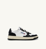 MEDALIST LOW BICOLOR SNEAKERS IN WHITE AND BLACK LEATHER (WOMAN)