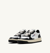 MEDALIST LOW BICOLOR SNEAKERS IN WHITE AND BLACK LEATHER (MAN)