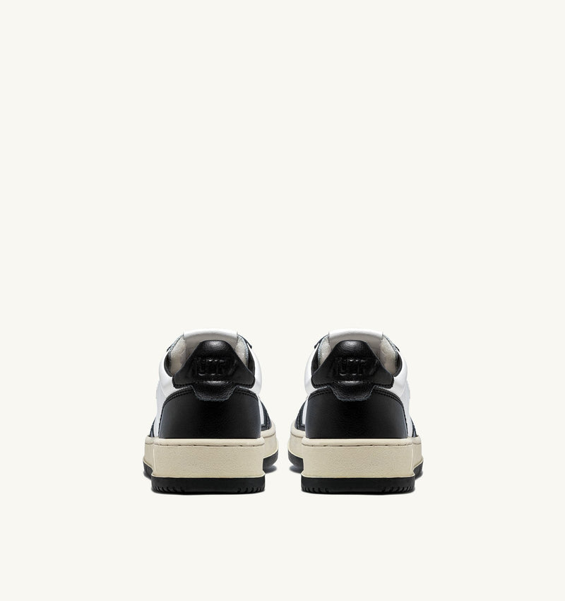 MEDALIST LOW BICOLOR SNEAKERS IN WHITE AND BLACK LEATHER (MAN)