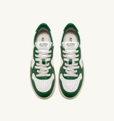 MEDALIST LOW BICOLOR SNEAKERS IN WHITE AND GREEN LEATHER (WOMAN)