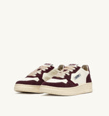 MEDALIST LOW SNEAKERS IN LEATHER MARSHMALLOW AND AMARONE GLITTER (WOMAN)