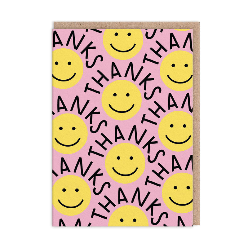 OOH DEER Smiley Faces Thank You Card