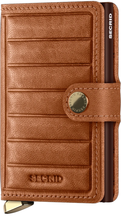 SECRID Premium Miniwallet Emboss Lines Cognac