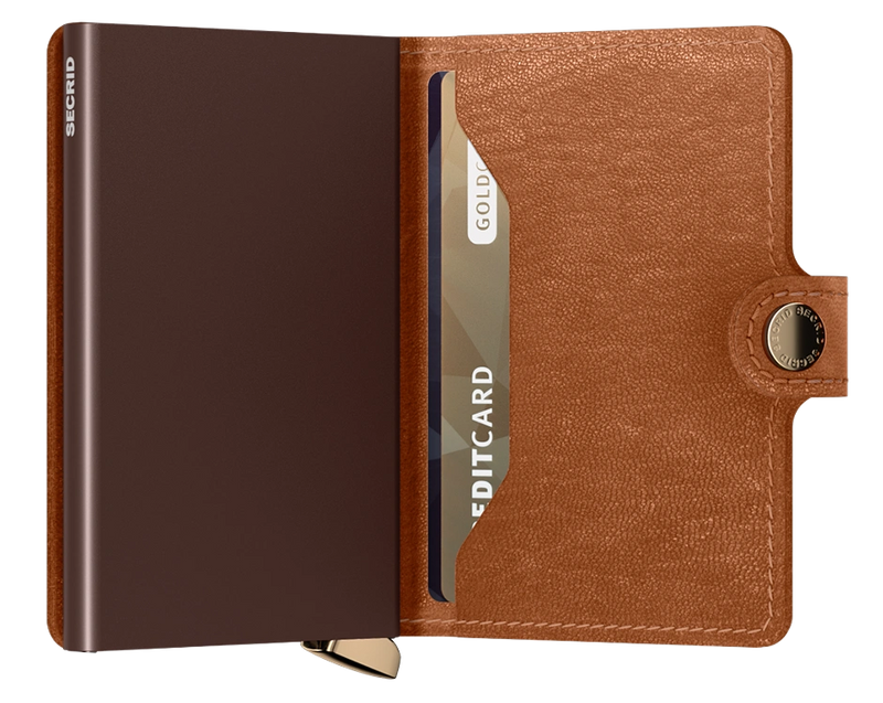 SECRID Premium Miniwallet Emboss Lines Cognac