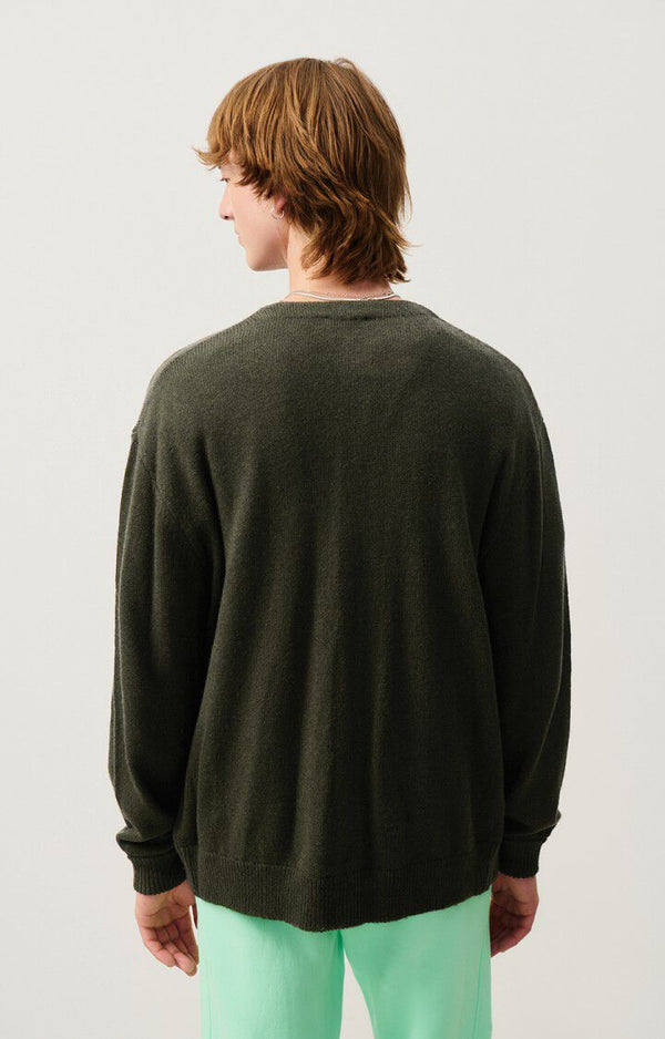 MEN'S CARDIGAN FALYDAY - ALGUE CHINE NOIR