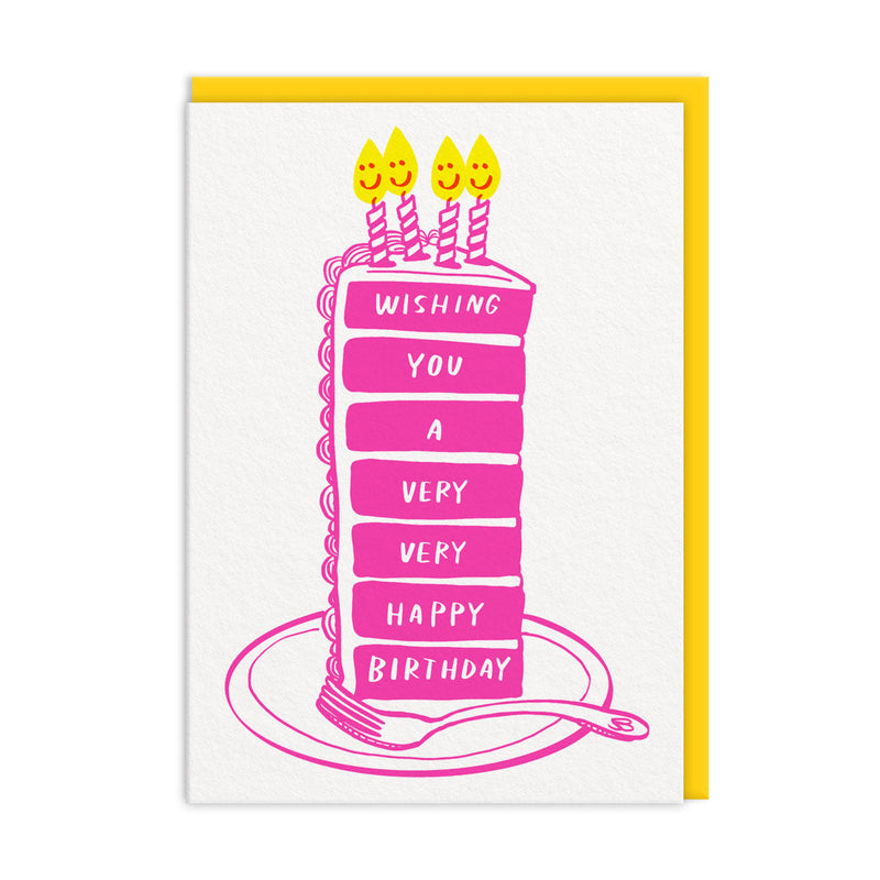 OOH DEER Birthday Cake Slice Greeting Card