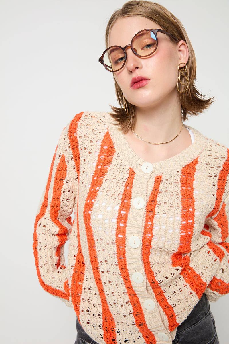 HobbsMD Cardigan - Summer Sand Flame